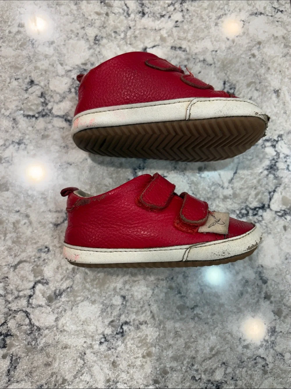 Red Baby Toddler Walker Leather Low Top Barefoot Sneaker Shoe - Little Love Bug